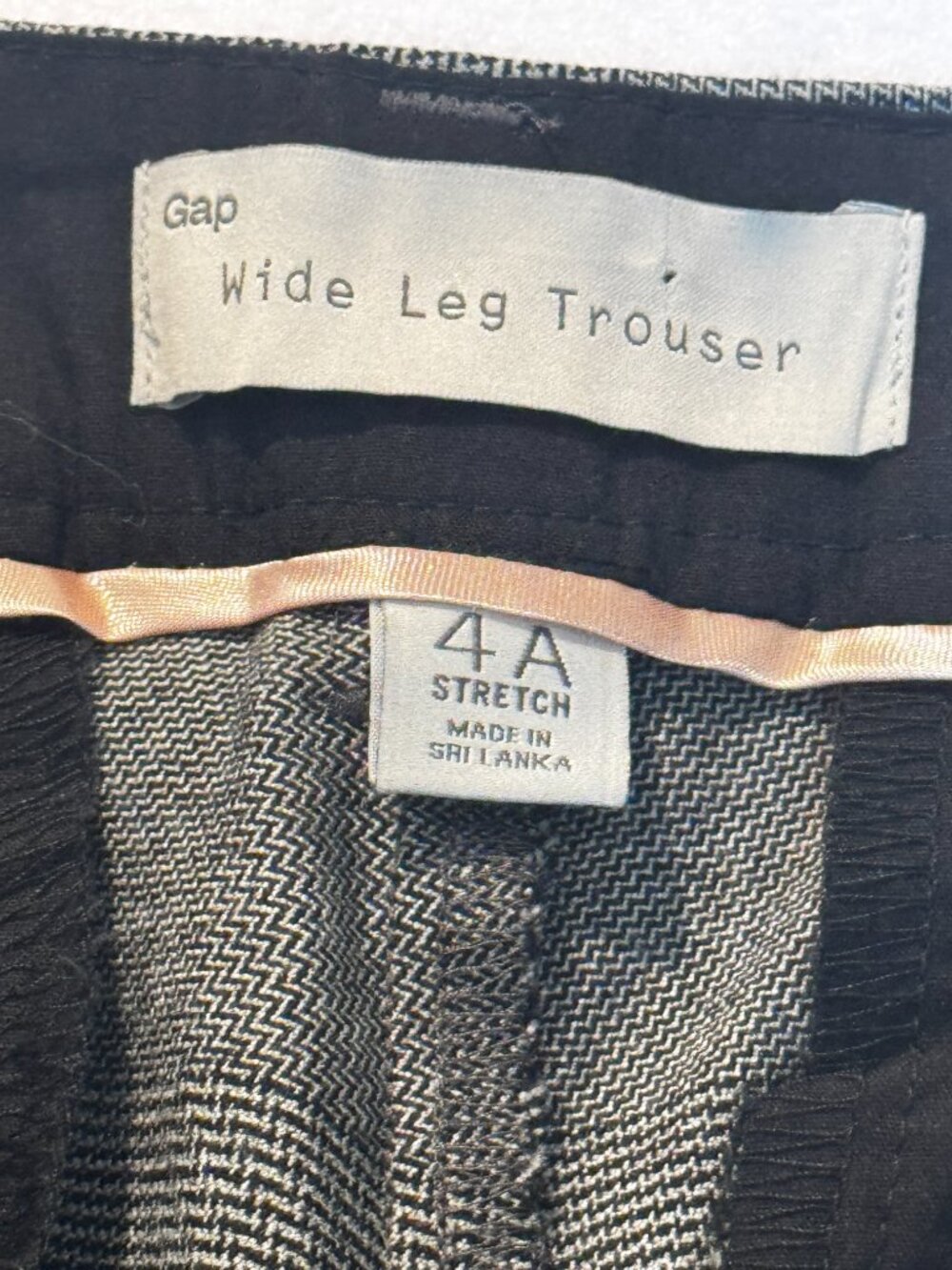 Gap Gray Micro Houndstooth Wide Leg Trouser Pants Tailored EUC Size 4A - Picture 6 of 9